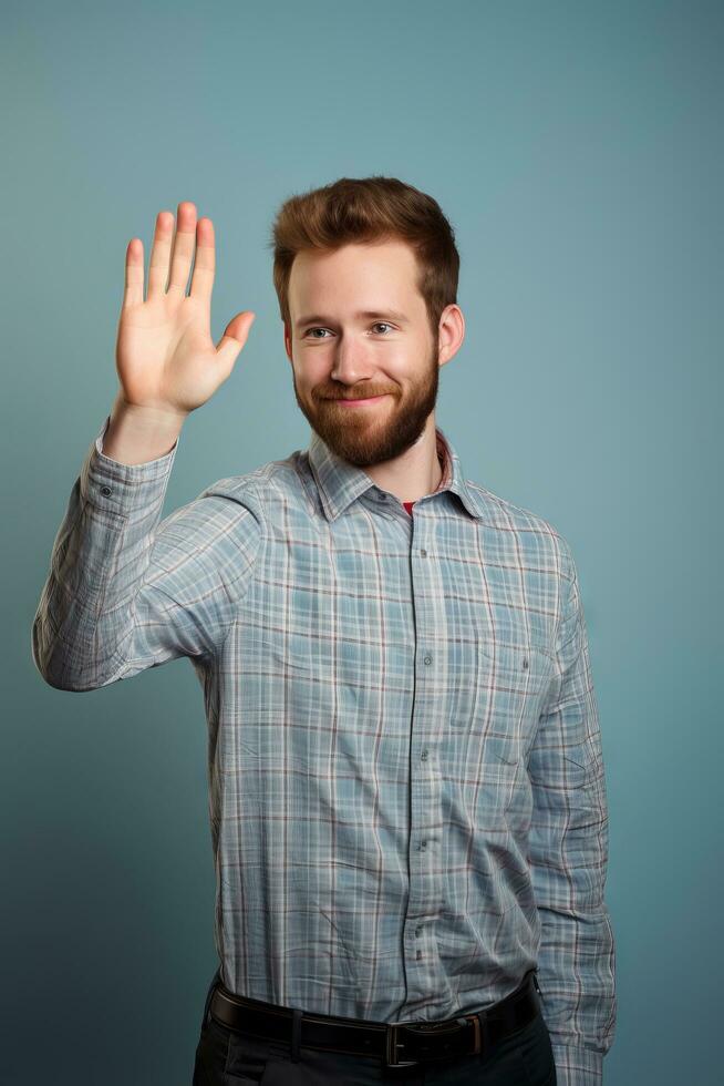 hermoso asiático hombre emocional dinámica actitud ai generativo foto