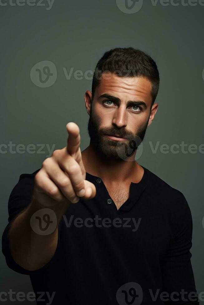 handsome asian man emotional dynamic pose AI Generative photo