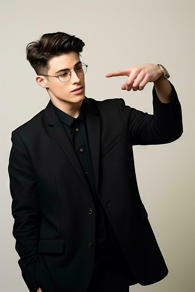 handsome asian man emotional dynamic pose AI Generative photo