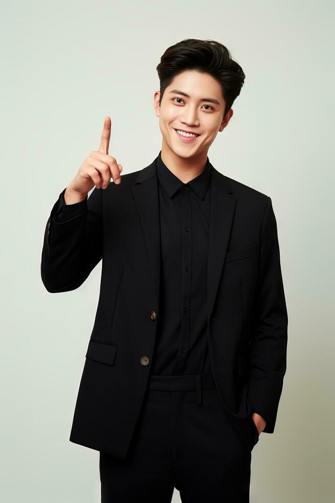 handsome asian man emotional dynamic pose AI Generative photo