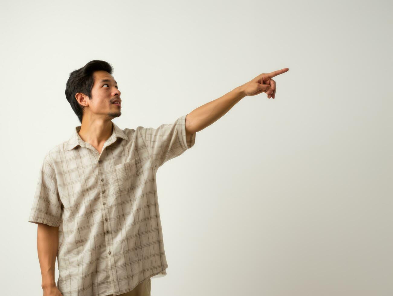 Studio shot of asian woman dynamic emotional gestures AI Generative photo