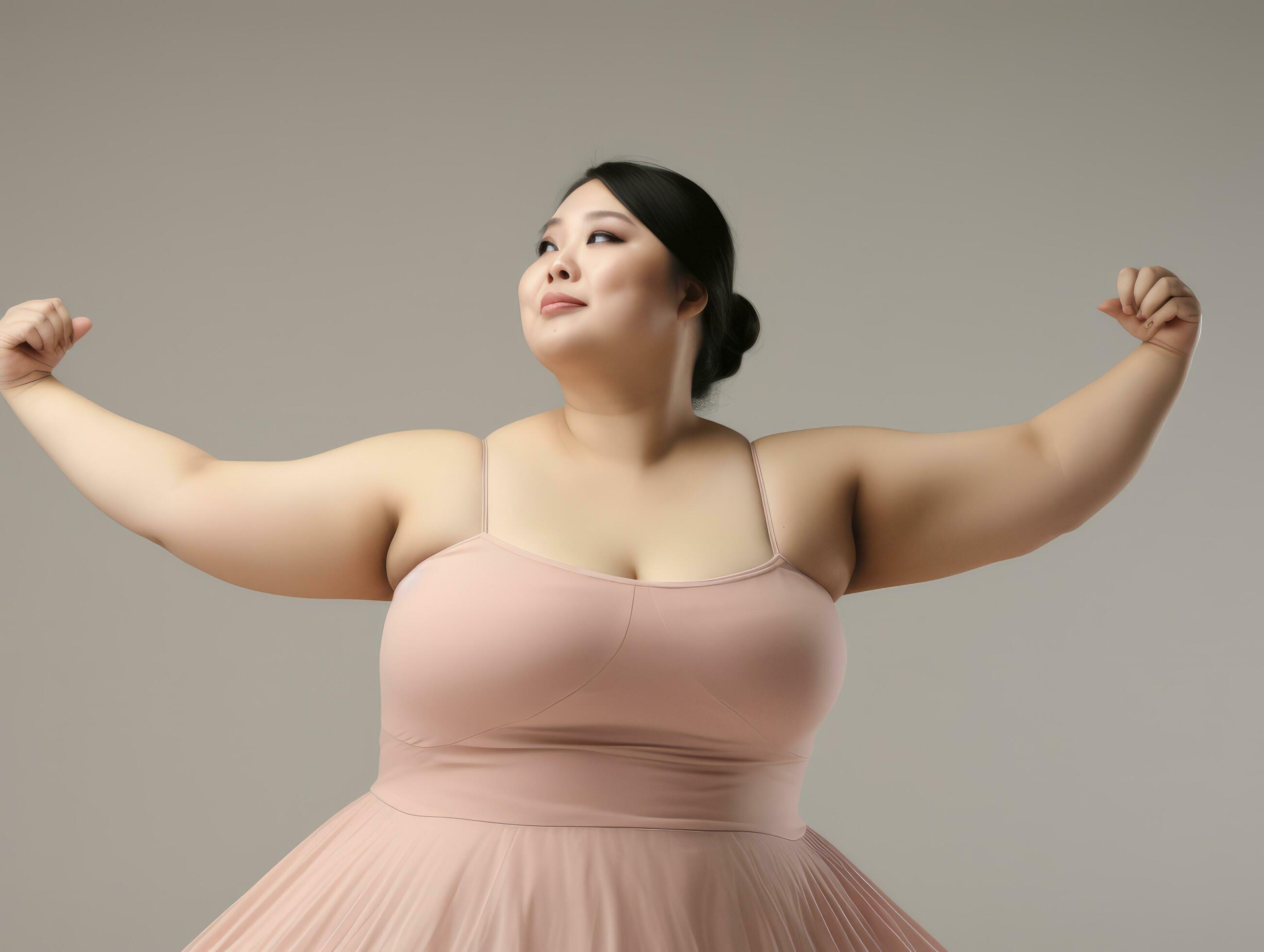 Studio shot of plus size asian woman AI Generative 26889220 Stock Photo