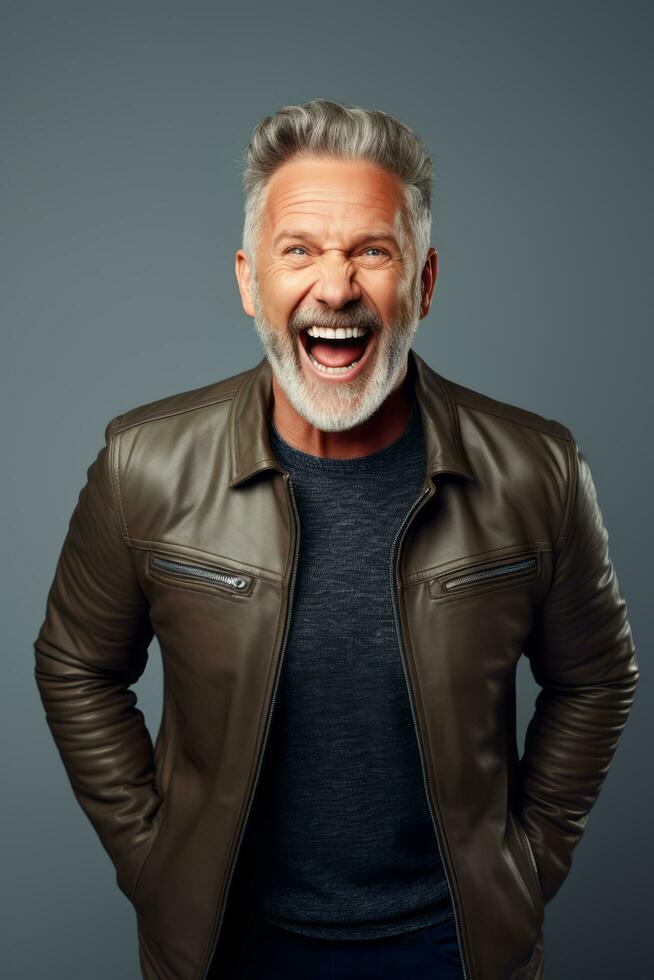 handsome man emotional dynamic pose AI Generative photo