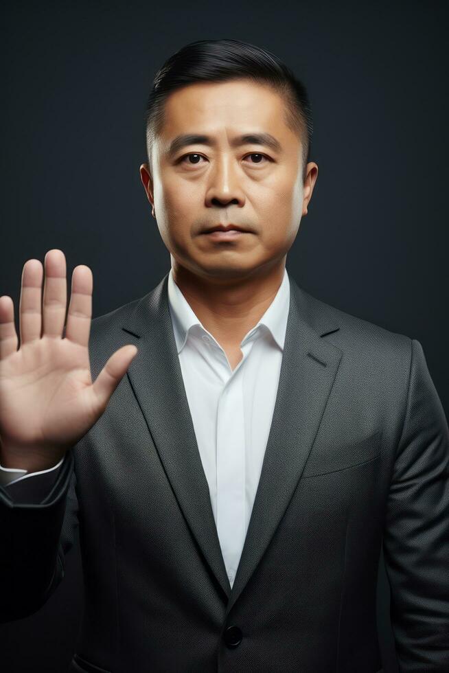 handsome asian man emotional dynamic pose AI Generative photo