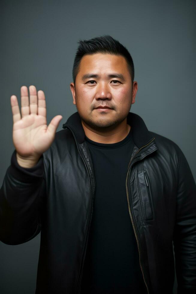 handsome asian man emotional dynamic pose AI Generative photo