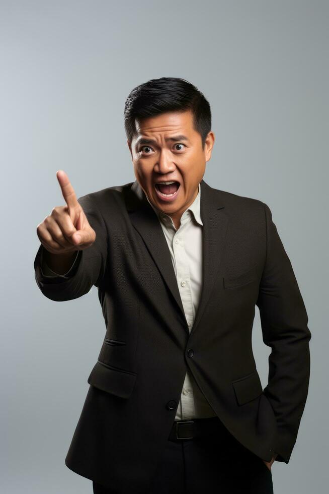 handsome asian man emotional dynamic pose AI Generative photo