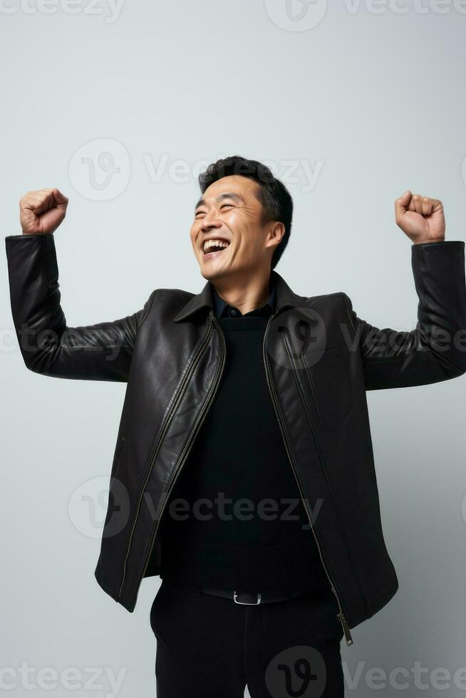 handsome asian man emotional dynamic pose AI Generative photo