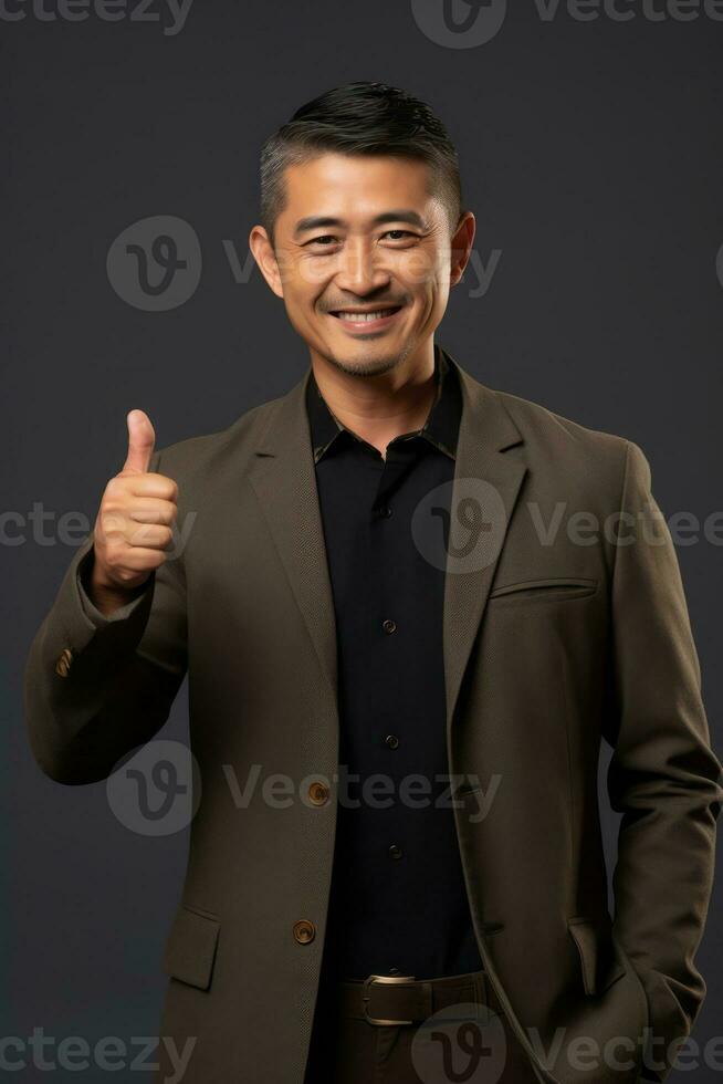 handsome asian man emotional dynamic pose AI Generative photo