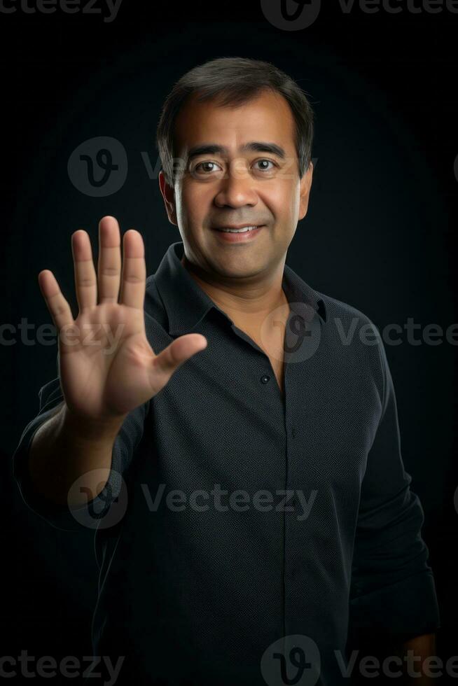 handsome asian man emotional dynamic pose AI Generative photo