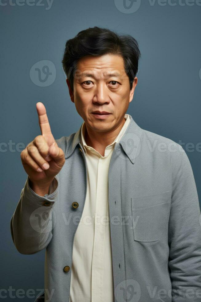 handsome asian man emotional dynamic pose AI Generative photo