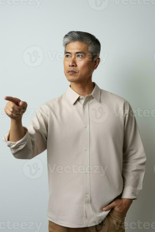 handsome asian man emotional dynamic pose AI Generative photo