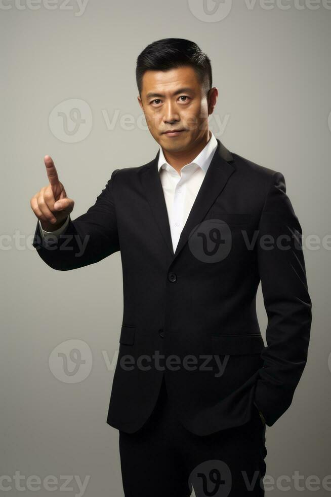 handsome asian man emotional dynamic pose AI Generative photo