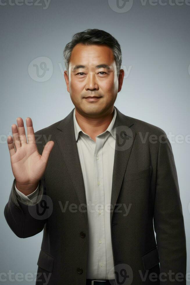 handsome asian man emotional dynamic pose AI Generative photo