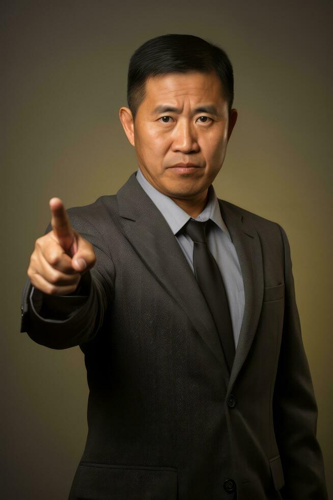handsome asian man emotional dynamic pose AI Generative photo