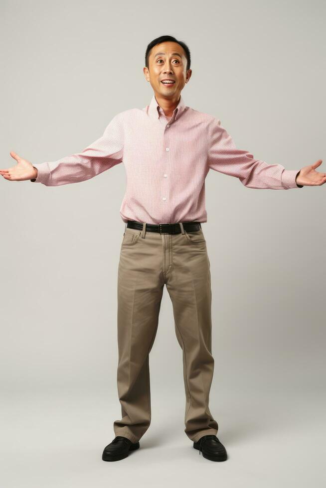 handsome asian man emotional dynamic pose AI Generative photo
