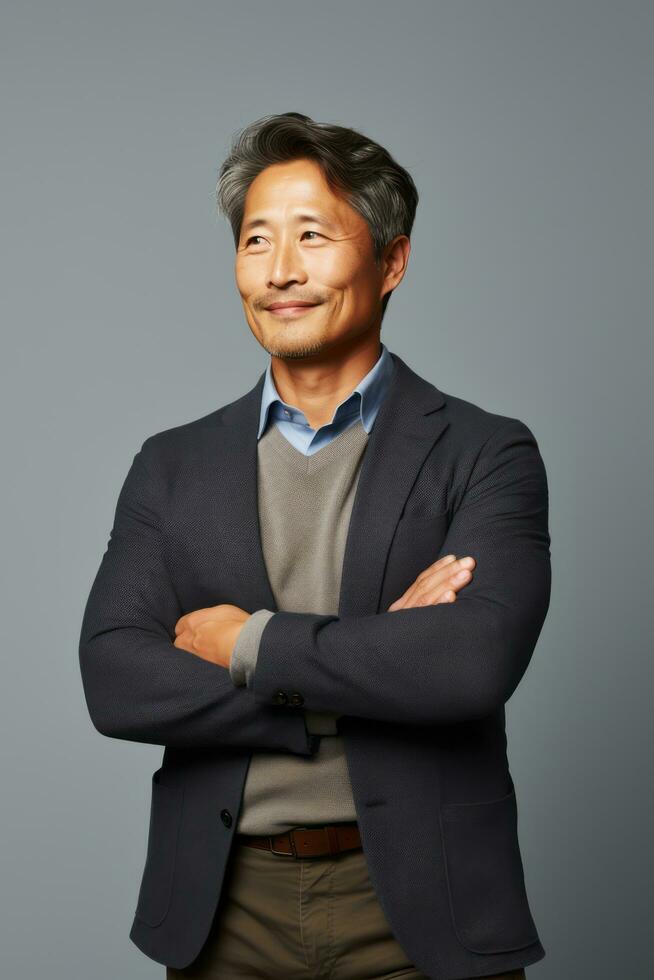 handsome asian man emotional dynamic pose AI Generative photo