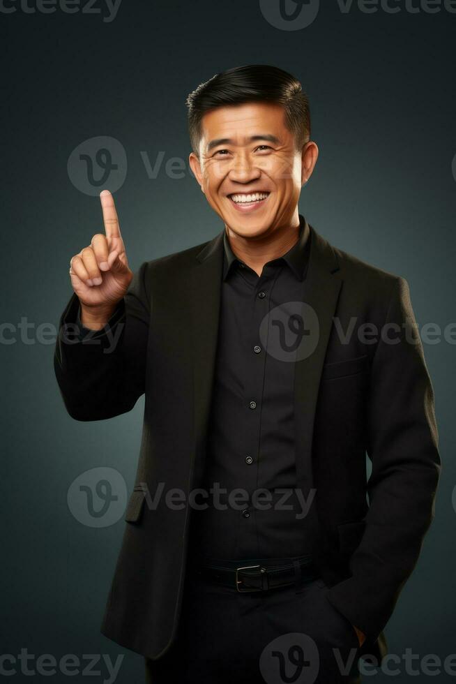 handsome asian man emotional dynamic pose AI Generative photo