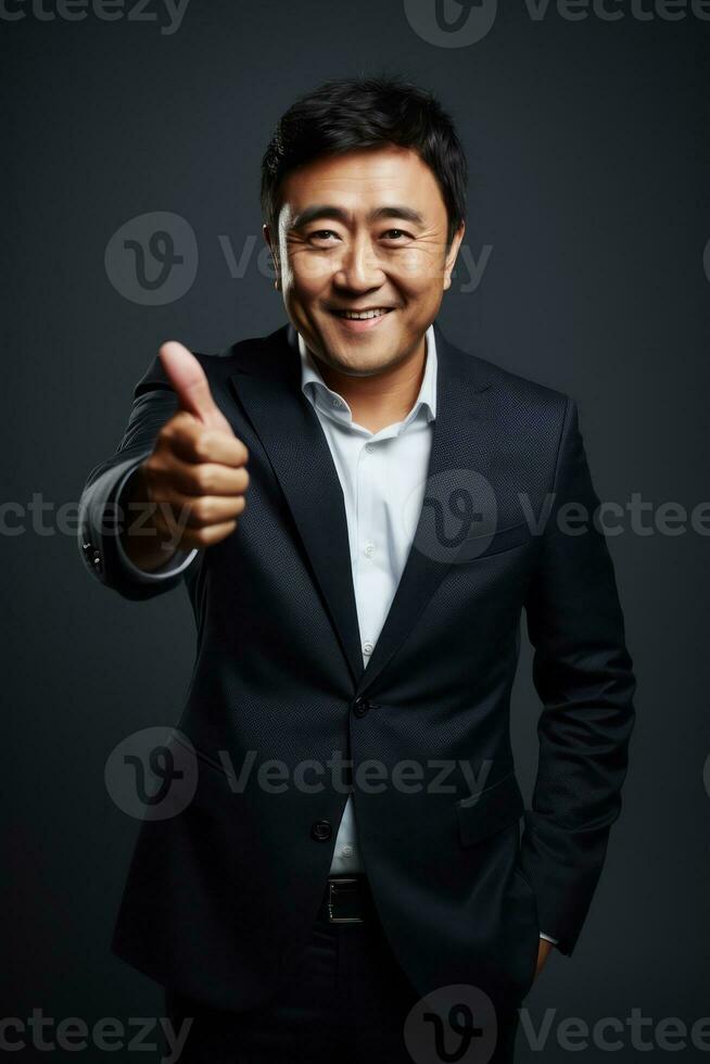 handsome asian man emotional dynamic pose AI Generative photo