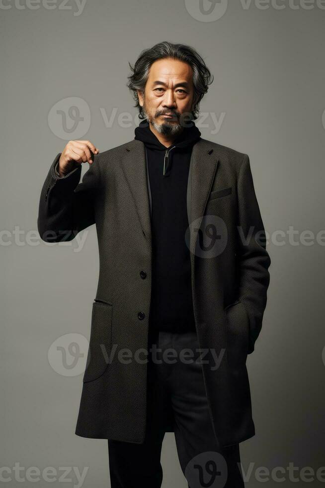 handsome asian man emotional dynamic pose AI Generative photo