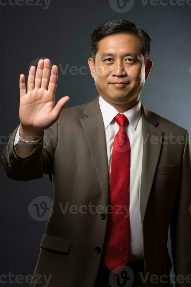 handsome asian man emotional dynamic pose AI Generative photo