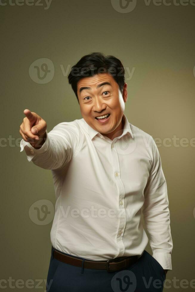 handsome asian man emotional dynamic pose AI Generative photo