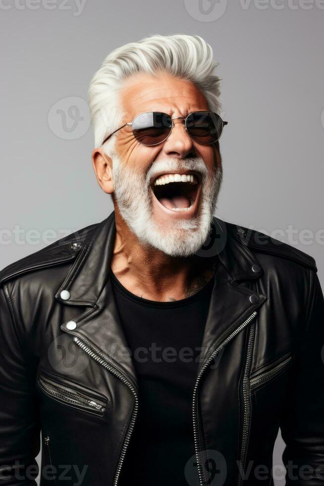 handsome asian man emotional dynamic pose AI Generative photo