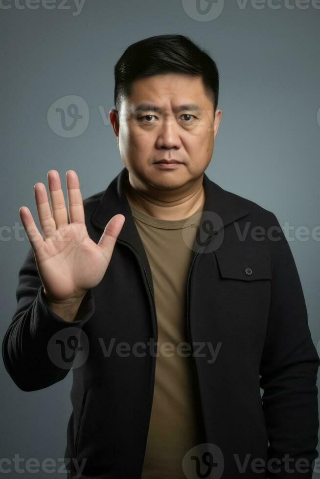 handsome asian man emotional dynamic pose AI Generative photo