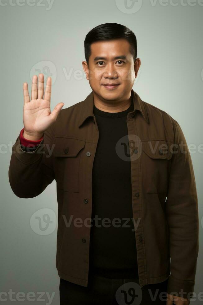 handsome asian man emotional dynamic pose AI Generative photo