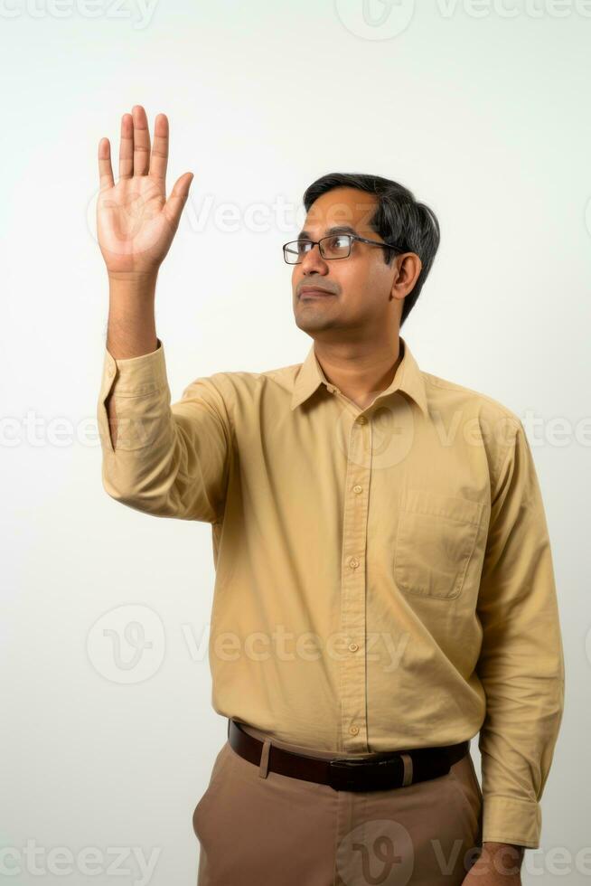 hermoso asiático hombre emocional dinámica actitud ai generativo foto