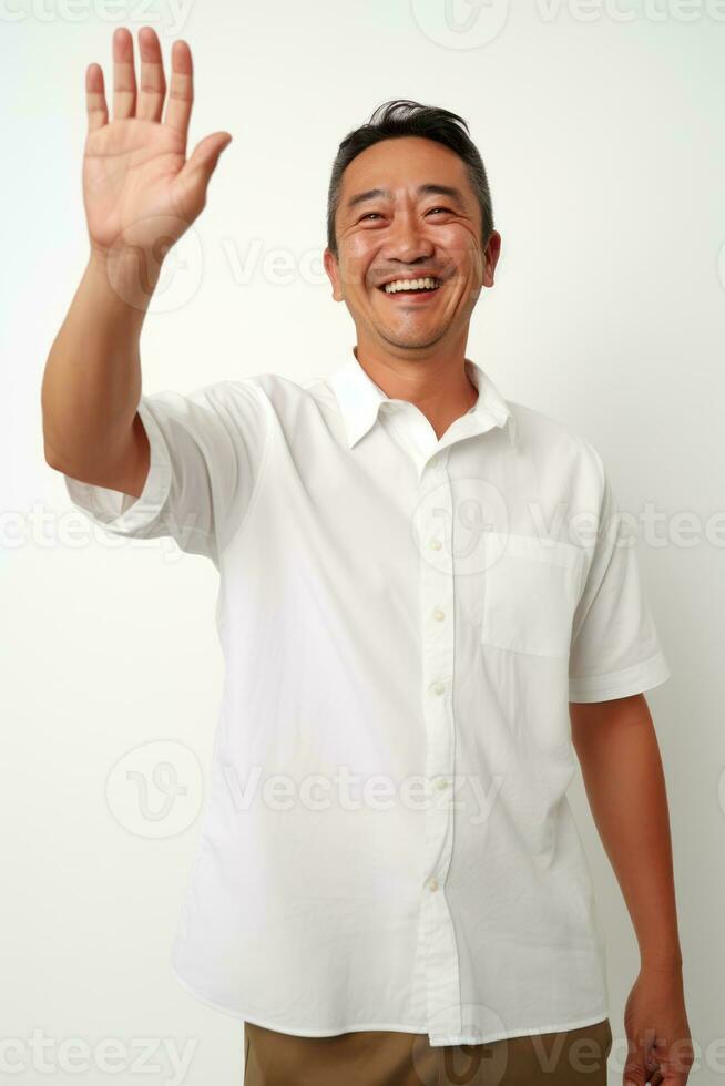 handsome asian man emotional dynamic pose AI Generative photo