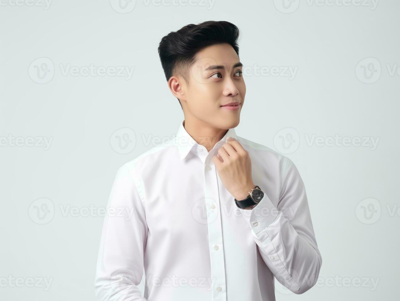 asian man emotional dynamic gestures AI Generative photo