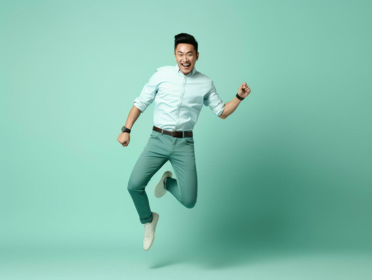 asian man emotional dynamic gestures AI Generative photo
