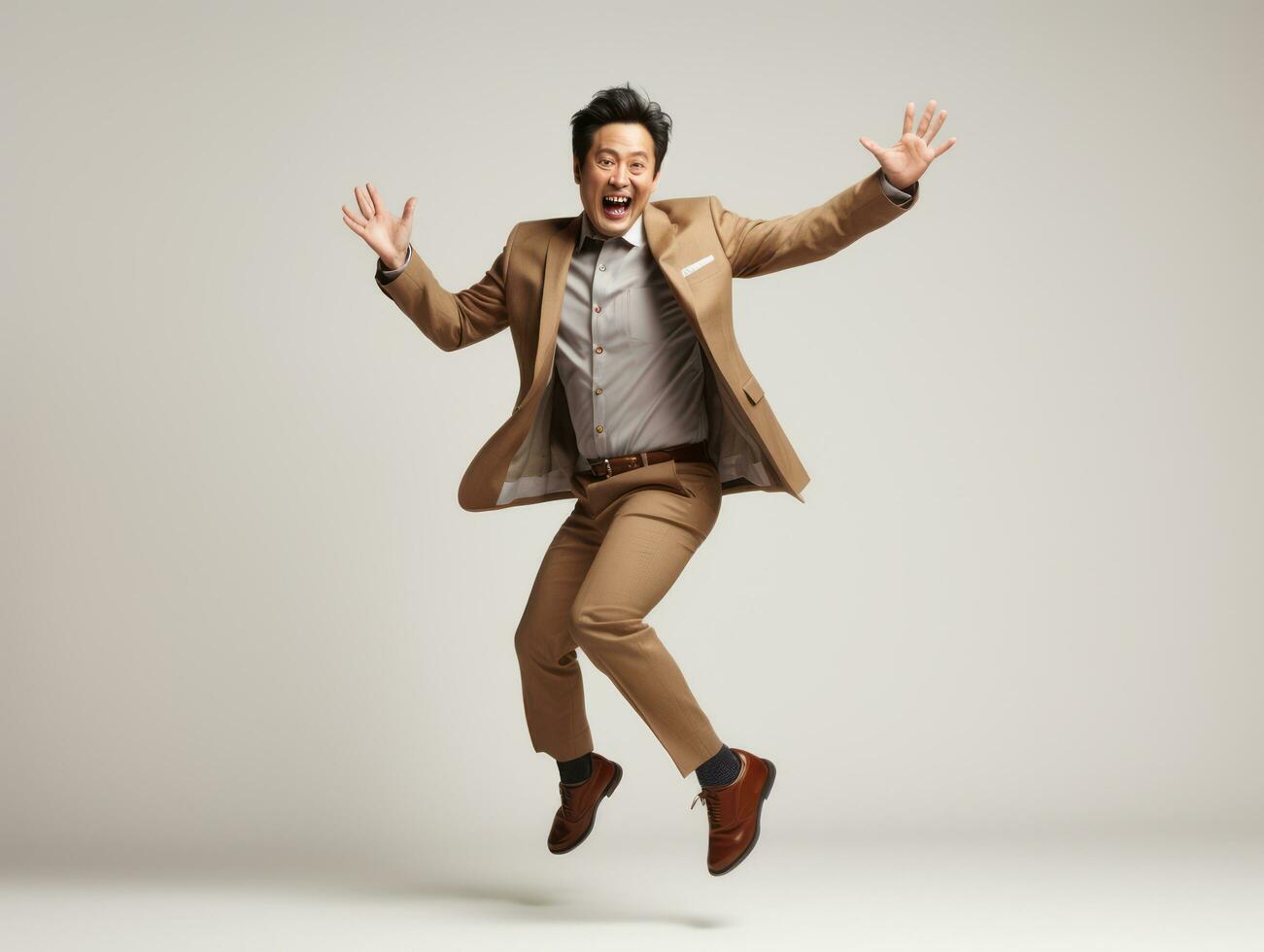 asian man emotional dynamic gestures AI Generative photo