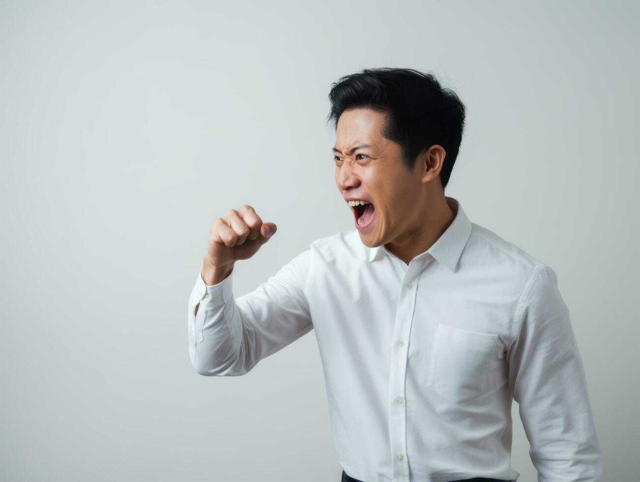 asian man emotional dynamic gestures AI Generative photo