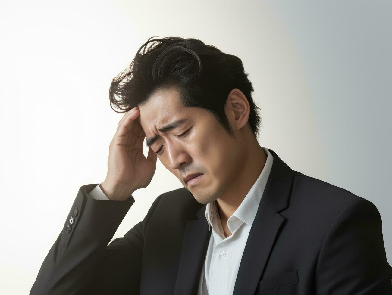 asian man emotional dynamic gestures AI Generative photo