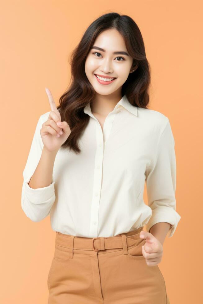 asian woman emotional dynamic gestures AI Generative photo