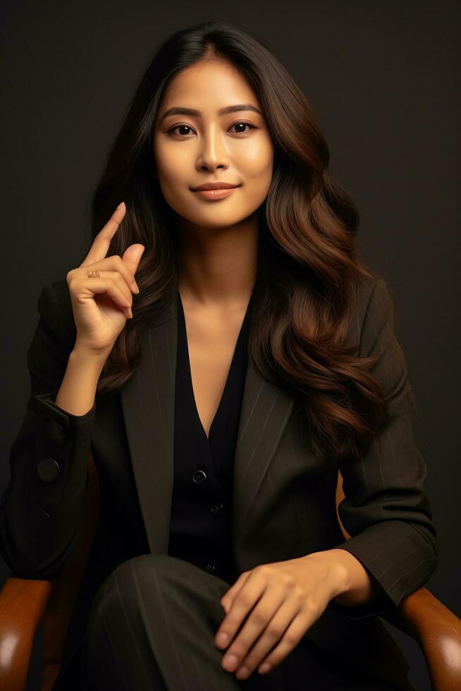 asian woman emotional dynamic gestures AI Generative photo