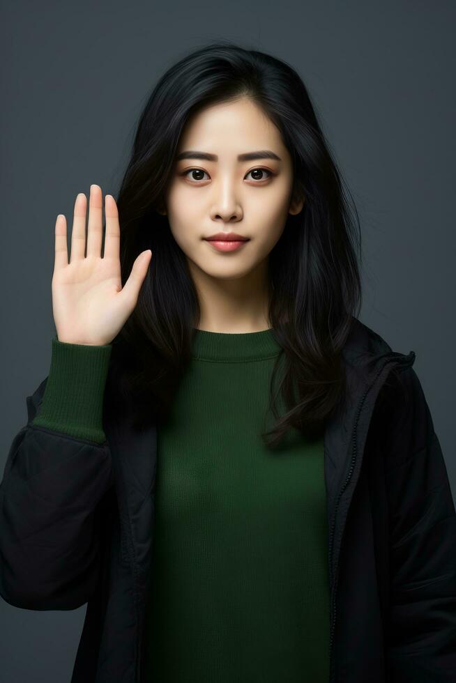asian woman emotional dynamic gestures AI Generative photo