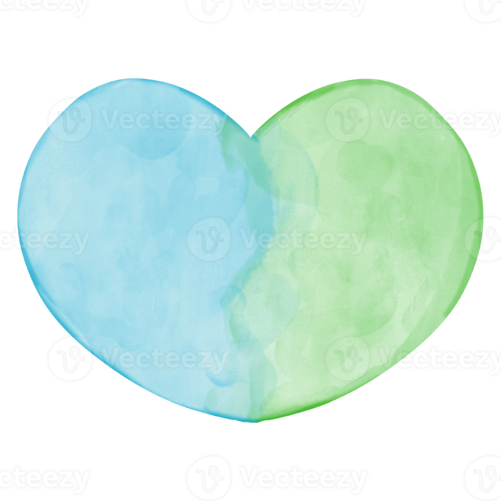 cute heart watercolor painting png