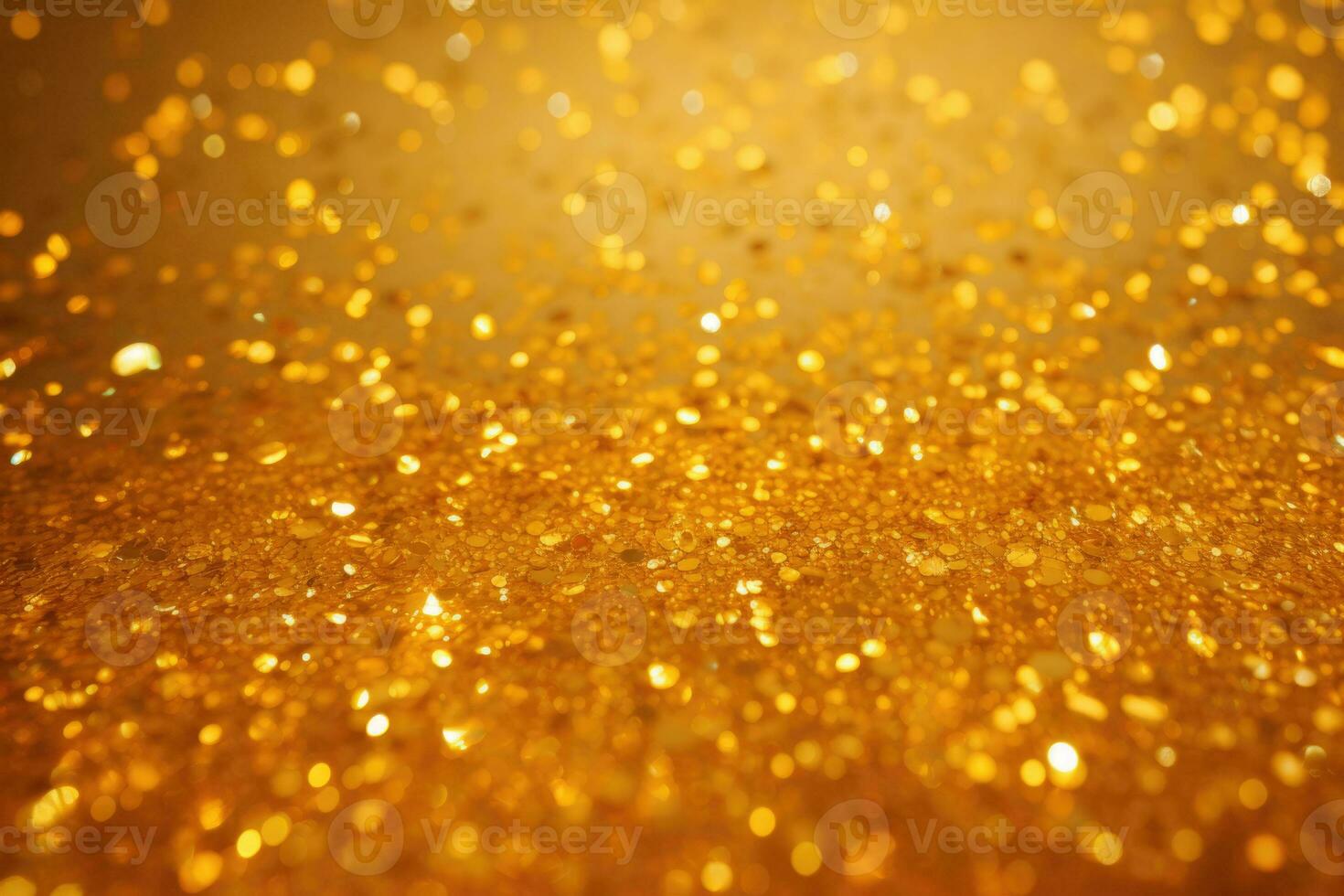 A shiny gold color glitter background. AI generated photo