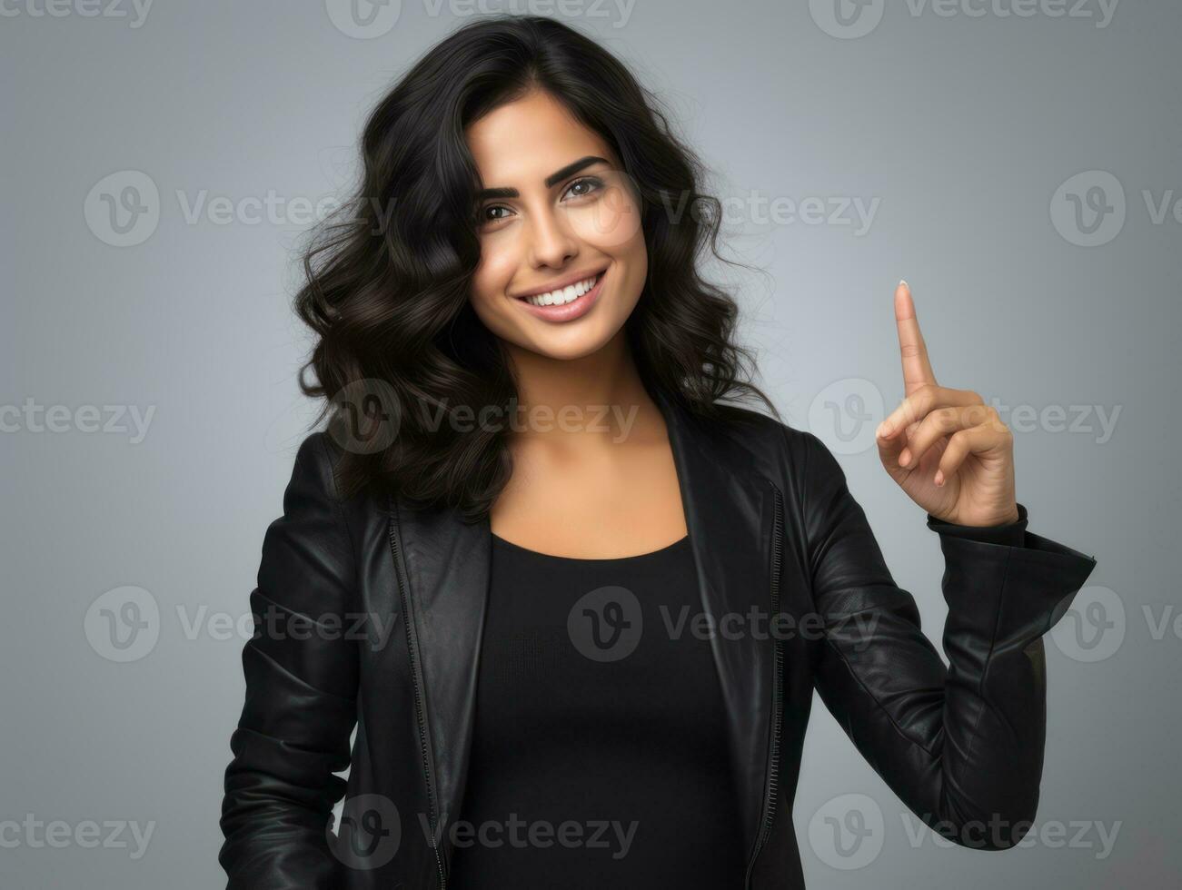 emotional dynamic pose 30 year old woman AI Generative photo