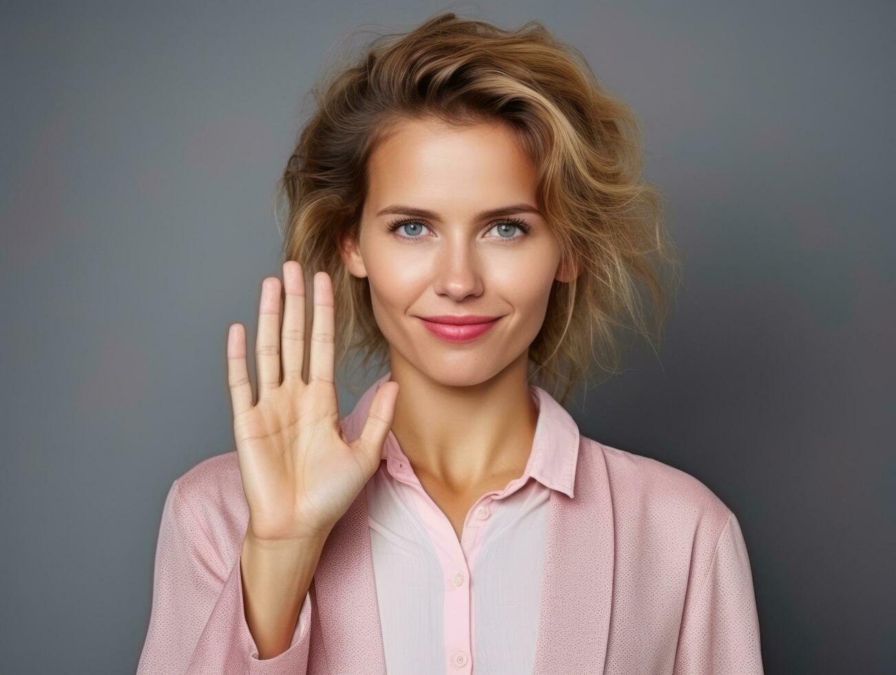 emotional dynamic pose 30 year old woman AI Generative photo
