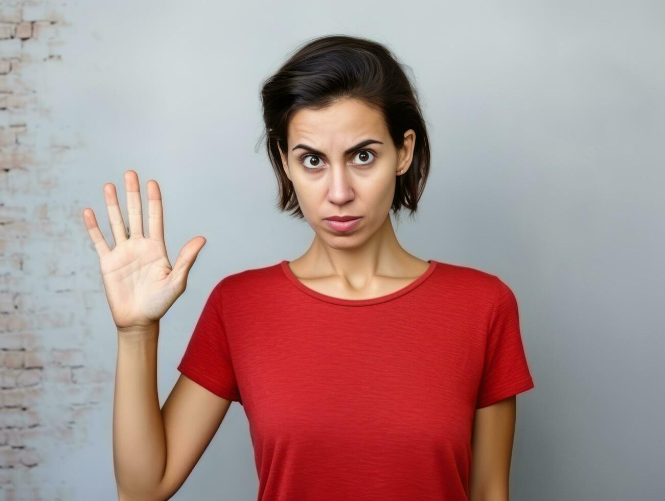 emocional dinámica actitud 30 año antiguo mujer ai generativo foto