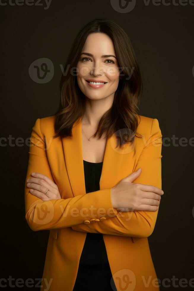 emotional dynamic pose 30 year old woman AI Generative photo