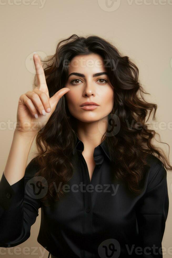 emotional dynamic pose 30 year old woman AI Generative photo