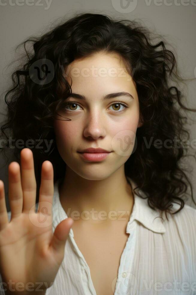 emotional dynamic pose 30 year old woman AI Generative photo