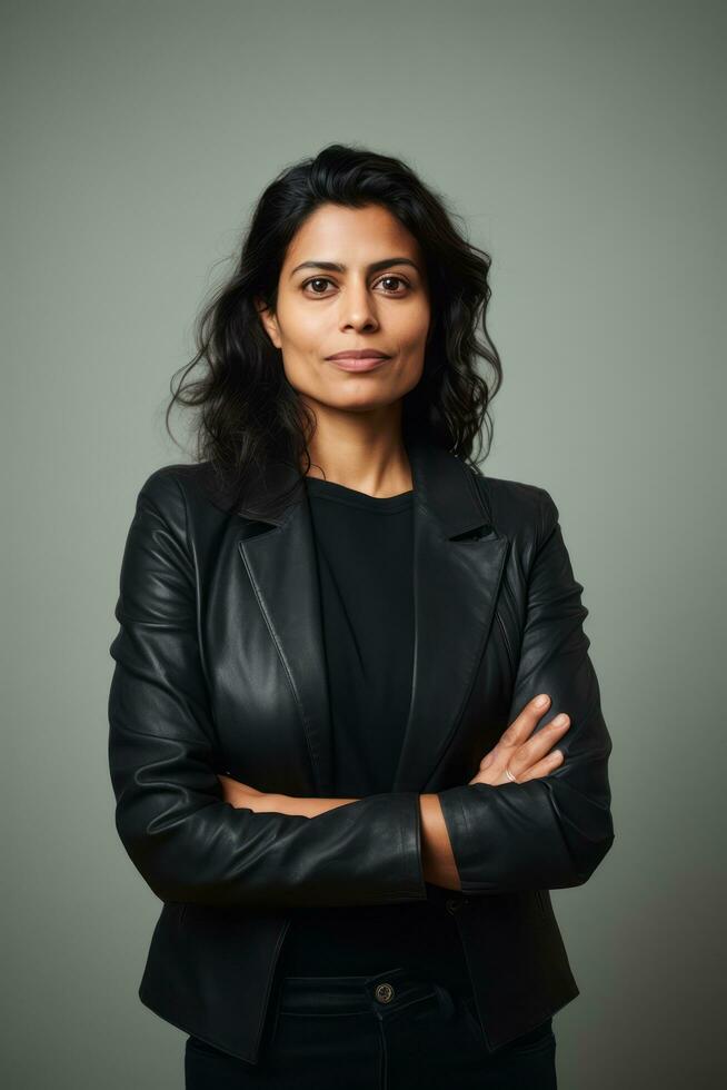 emotional dynamic pose 30 year old woman AI Generative photo