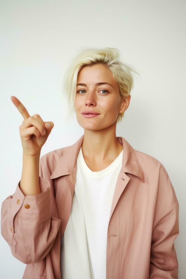 emotional dynamic pose 30 year old woman AI Generative photo