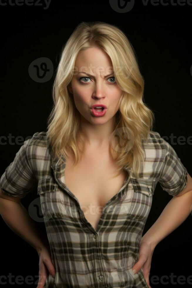 emotional dynamic pose 30 year old woman AI Generative photo