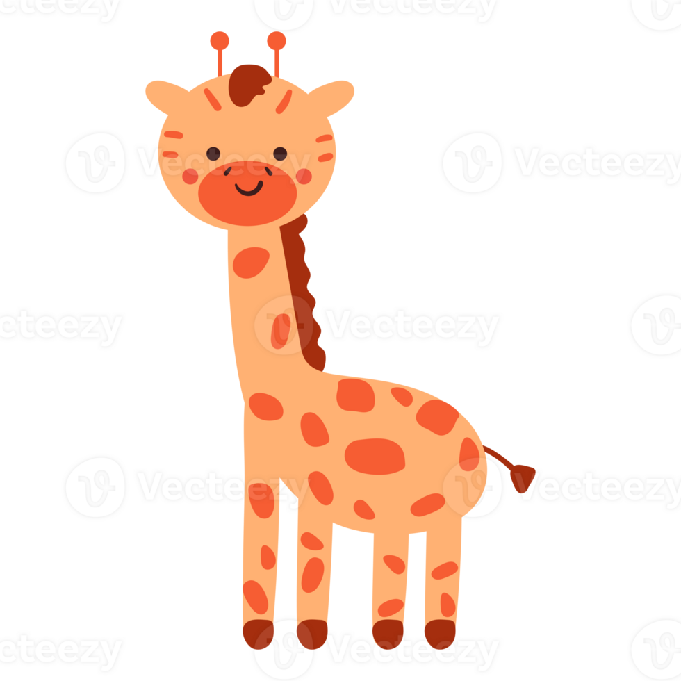 cute cartoon giraffe. cute animal icon for kids png